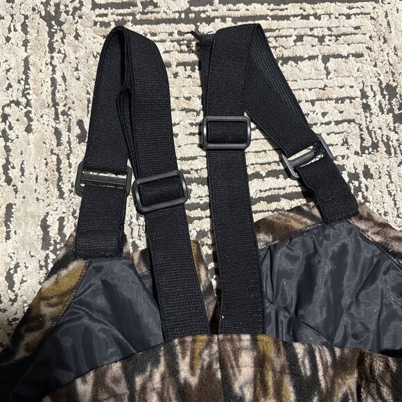 Vintage Cabela's Dry Plus Fleece Overalls Size Large Mossy Oak Camo Suspenders - Picture 11 of 13